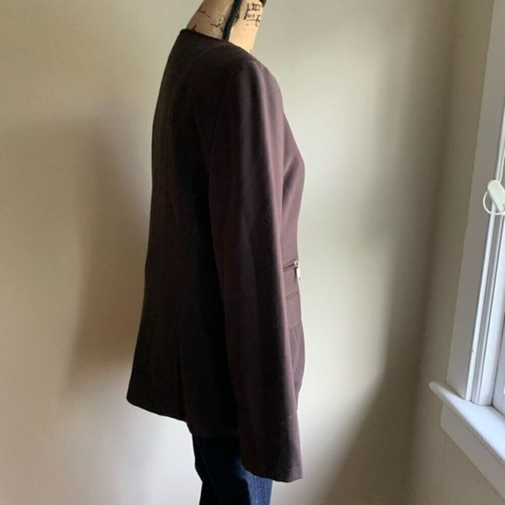Philippe Adec brown blazer jacket size 8 suit jacket - Picture 8 of 12